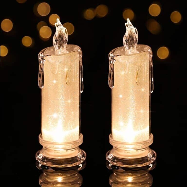 2 PCS LED flameless Candles (D:2.5" x H:7"), LED Clearance Pillar Candle Battery Operated, Batteries included,Realistic Fake Electronic Candles for Halloween Bedroom Birthday Wedding Decorations