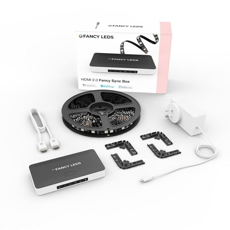 Fancy Sync Box Ambient TV Backlighting Syncing Box HDMI 2.0 All TV Sizes Fancy LEDs (44" to 55")