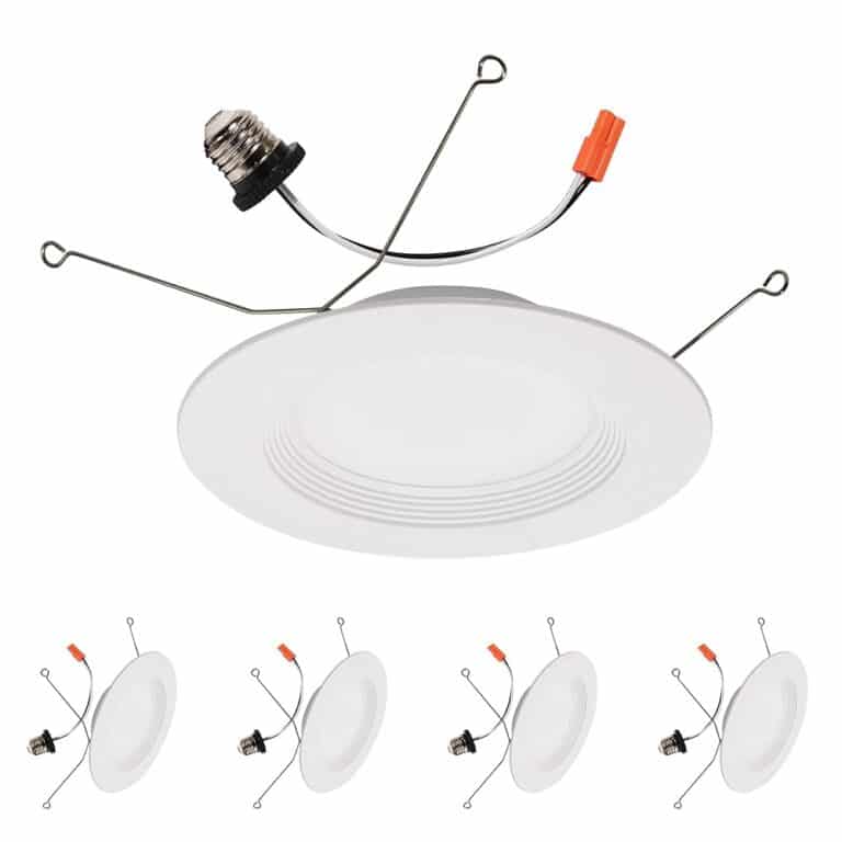 Great Eagle Lighting Corporation 5 or 6-Inch LED Recessed Downlight Retrofit Kit, Baffle Trim, Dimmable, Warm White 2700K, 90W Equivalent (Pack of 4)
