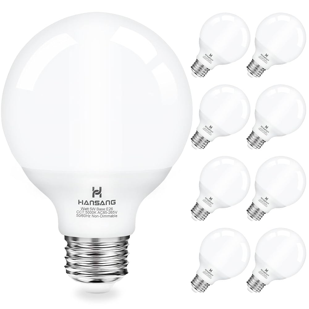 Hansang G25 LED Vanity Light Bulbs 8 Pack