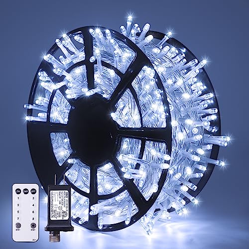 JMEXSUSS 168FT 600 LED Christmas Lights Outdoor Waterproof with Remote Indoor Christmas String Lights Cool White Christmas Tree Lights Plug in for Room Wedding Party Holiday Christmas Decorations