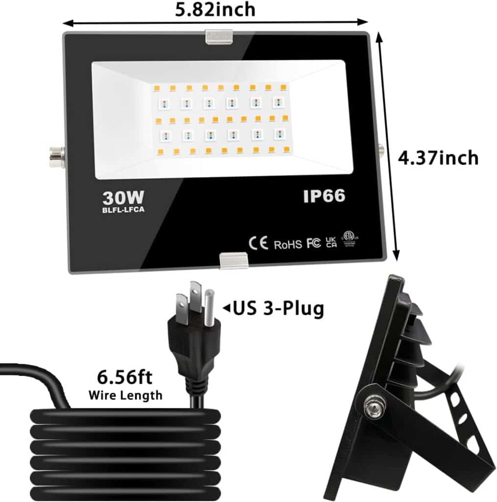 LED Flood Light Outdoor, 300W Equivalent 3000LM Smart RGB Landscape Lighting with APP Control, DIY Scenes - Timing - 5700K Daylight White -Color Changing Uplight, IP66 Waterproof US Plug MELPO(4 Pack)