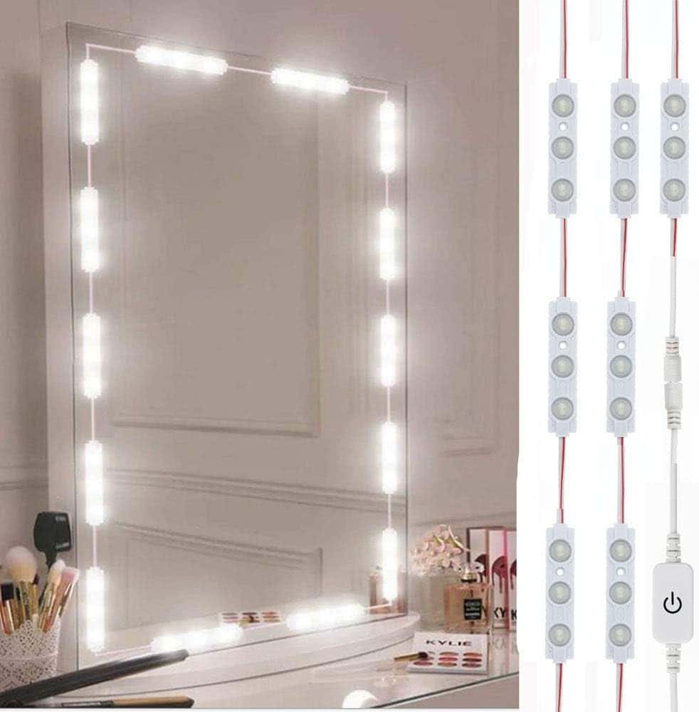 Led Vanity Mirror Lights, Hollywood Style Vanity Make Up Light, 10ft Ultra Bright White LED, Dimmable Touch Control Lights Strip, for Makeup Vanity Table & Bathroom Mirror, Mirror Not Included