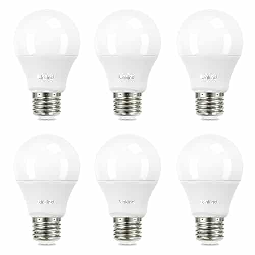 Linkind A19 LED Light Bulb, 60W Equivalent, 9W 2700K Soft White, 800 Lumens Non-Dimmable, E26 Standard Base, Energy Efficient UL Listed for Bedroom Home Office, 6 Pack