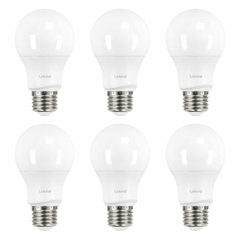 Linkind A19 LED Light Bulbs Dimmable, 60W Equivalent, 2700K Soft White, 9.5W 800 Lumens, E26 Standard Base, UL Listed, Lighting for Bedroom Living Room Home Office, 6 Packs