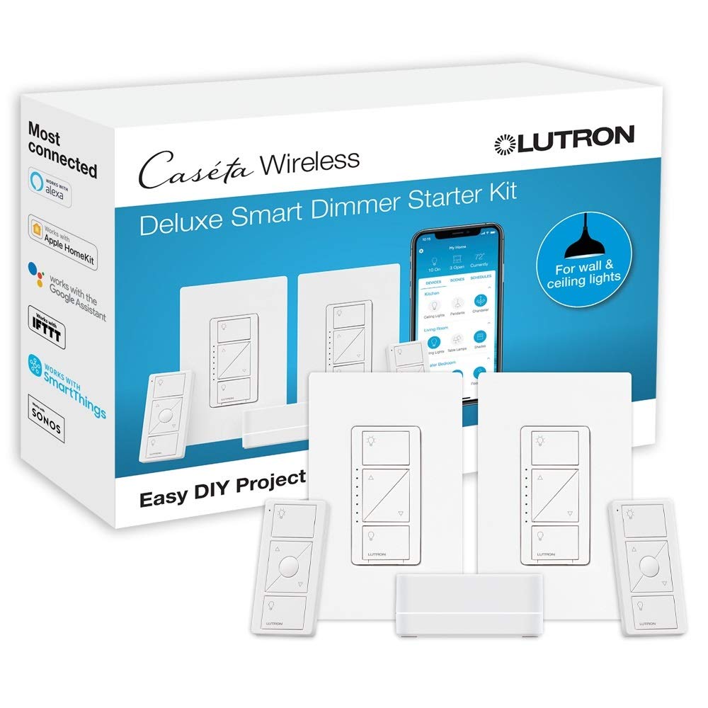 Lutron Caseta Deluxe Dimmer Switch Kit with Hub
