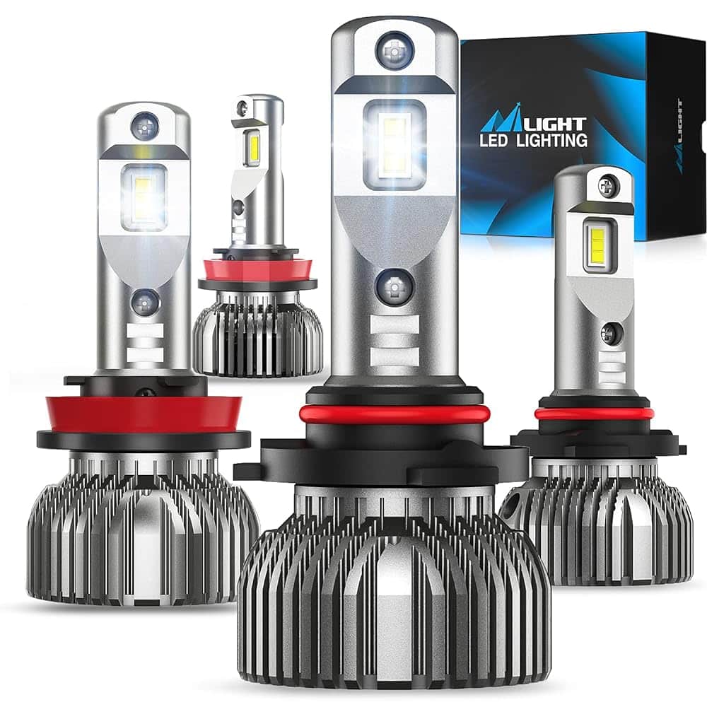 Nilight 9005 H11 LED Bulbs, 14000lm 9005/HB3 High Beam and H11/H9 Low Beam, 6500k H11 9005 LED Bulb Cool White IP67