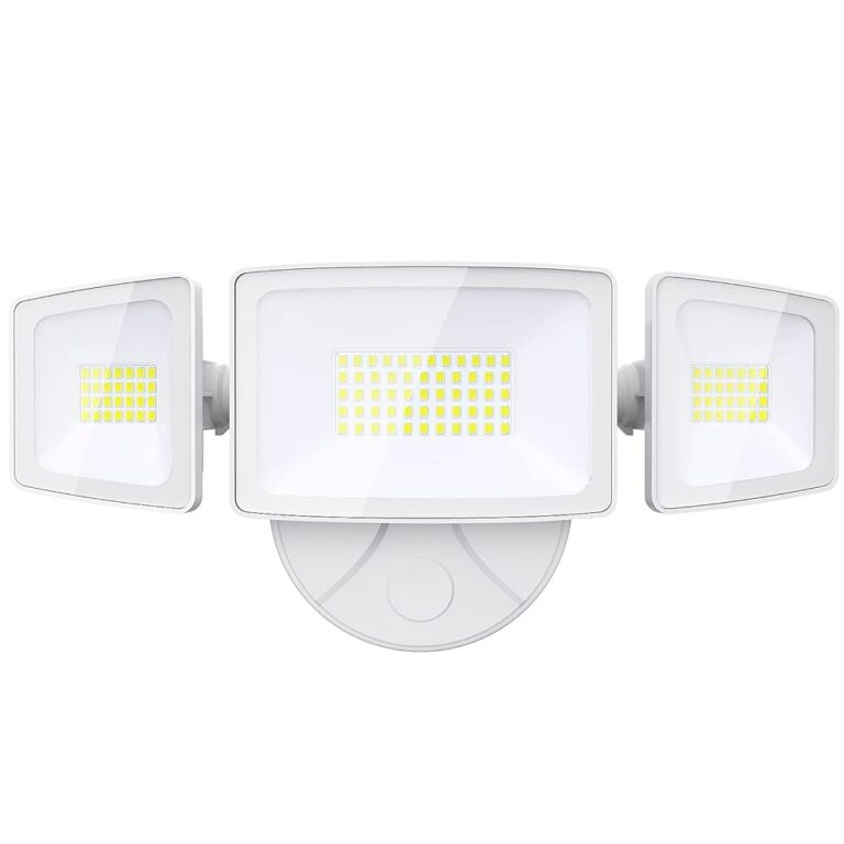 Onforu 55W LED Security Light, 5500LM Outdoor Flood Lights Fixture with 3 Adjustable Heads, IP65 Waterproof, 6500K White Super Bright Exterior Wall Mount Security Light for Eave, Yard, Garden, Porch