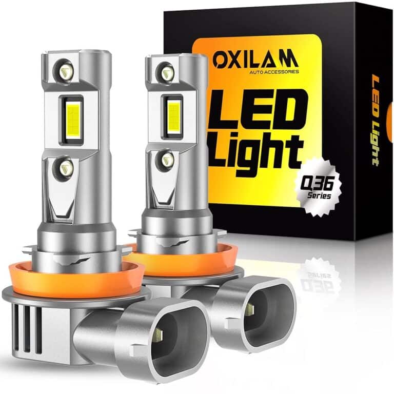OXILAM 2023 Upgraded H11 LED Bulbs, 16000LM 500% Brighter 1:1 Size, 6500K Cool White Wireless H9 H8 LED Bulb, Canbus Halogen Replacement Plug and Play, Pack of 2