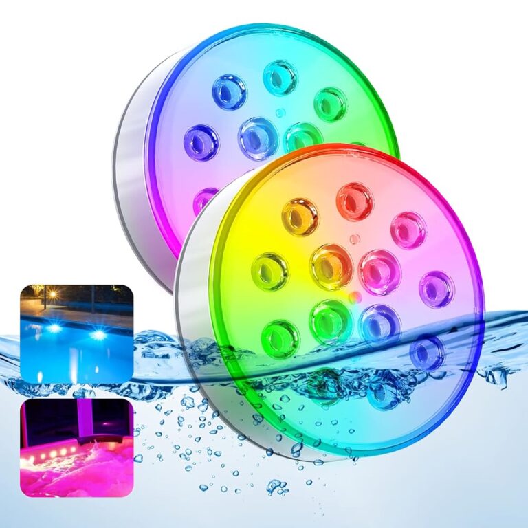 Pool Lights, 2023 Upgraded Rechargeable Submersible LED Lights with Remote IP68 Waterproof 16 Colors Hot Tub Underwater Pool Lights for Above Ground Inground Pool, Aquarium, Bath, Party, Vase 2 Pack