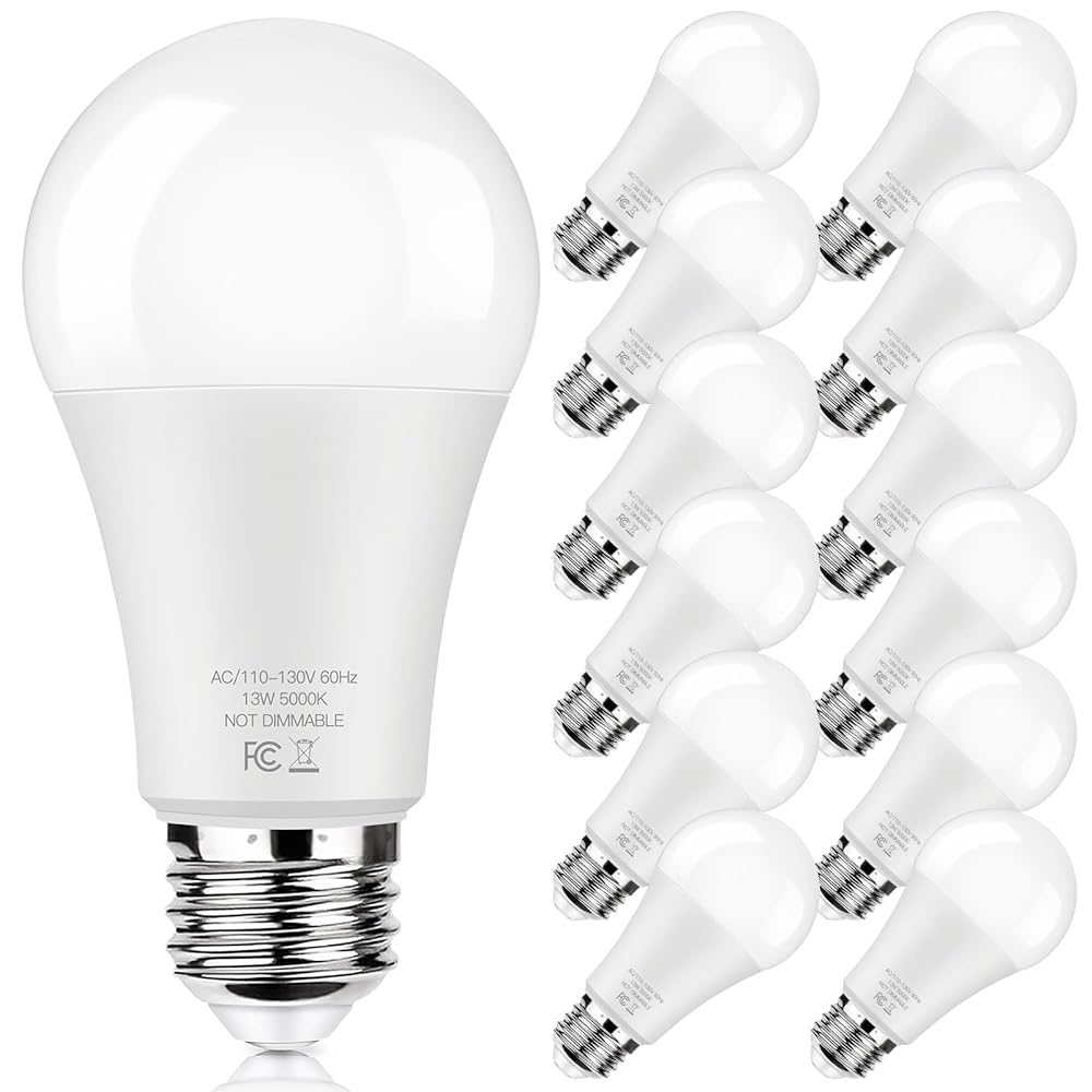 Super Bright LED Light Bulbs, 100W Equivalent, 1500 Lumens, 12-Pack