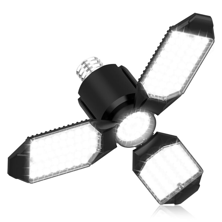 Toberich LED Garage Light: 8000LM, Deformable Panels, 6500K