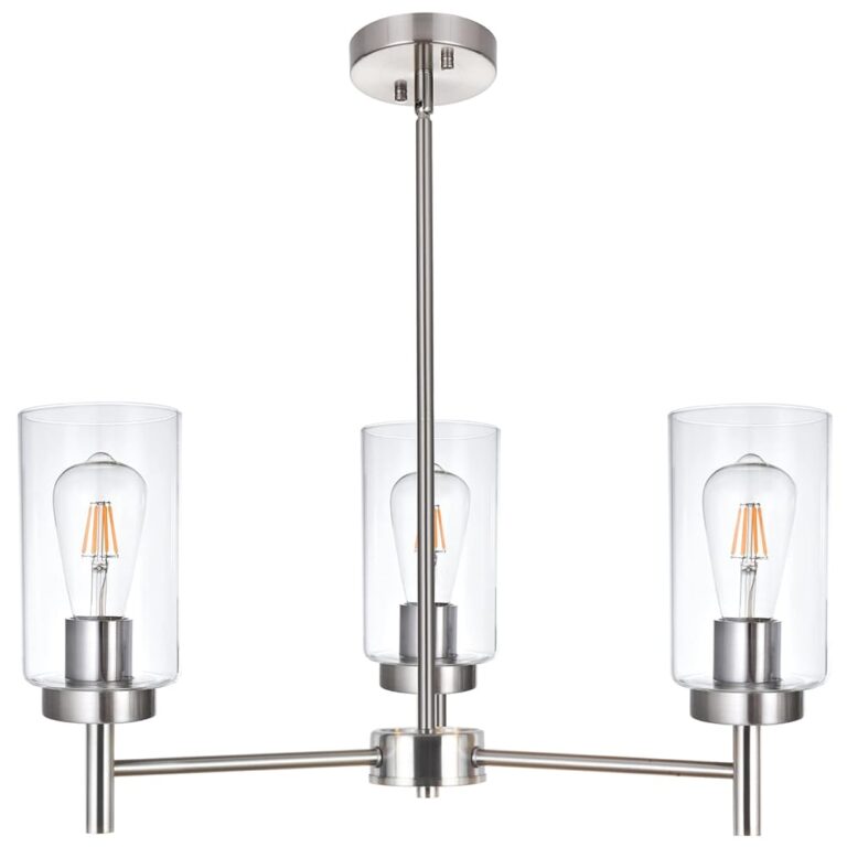 VINLUZ 3-Light Brushed Nickel Chandelier