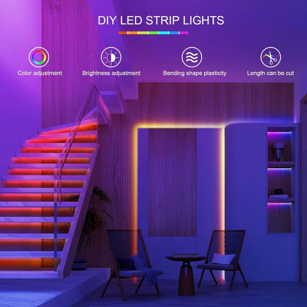 100ft Outdoor Led Strip Lights Waterproof IP68, RGB Led Rope Lights Outdoor Waterproof Music Sync, Outside Led Lights Strip With Remote  App, Exterior Christmas Lights Waterproof For Pool Roof Yard