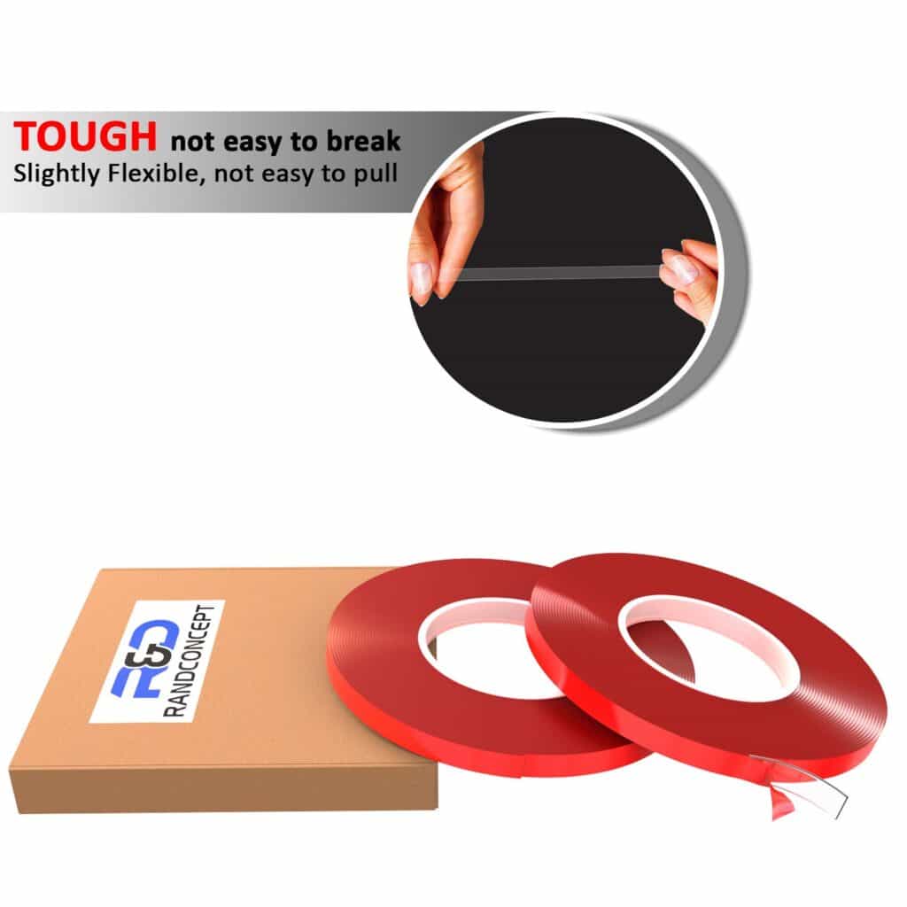 66ft Clear Mounting Tape - Acrylic Adhesive Double Sided Adhesive Foam Tape | Removable Adhesive Tape Waterproof Gel Grip Tape for Nail Art, Poster, Photo, LED Lights, Car Decor, Fix Carpet 0.4Inch