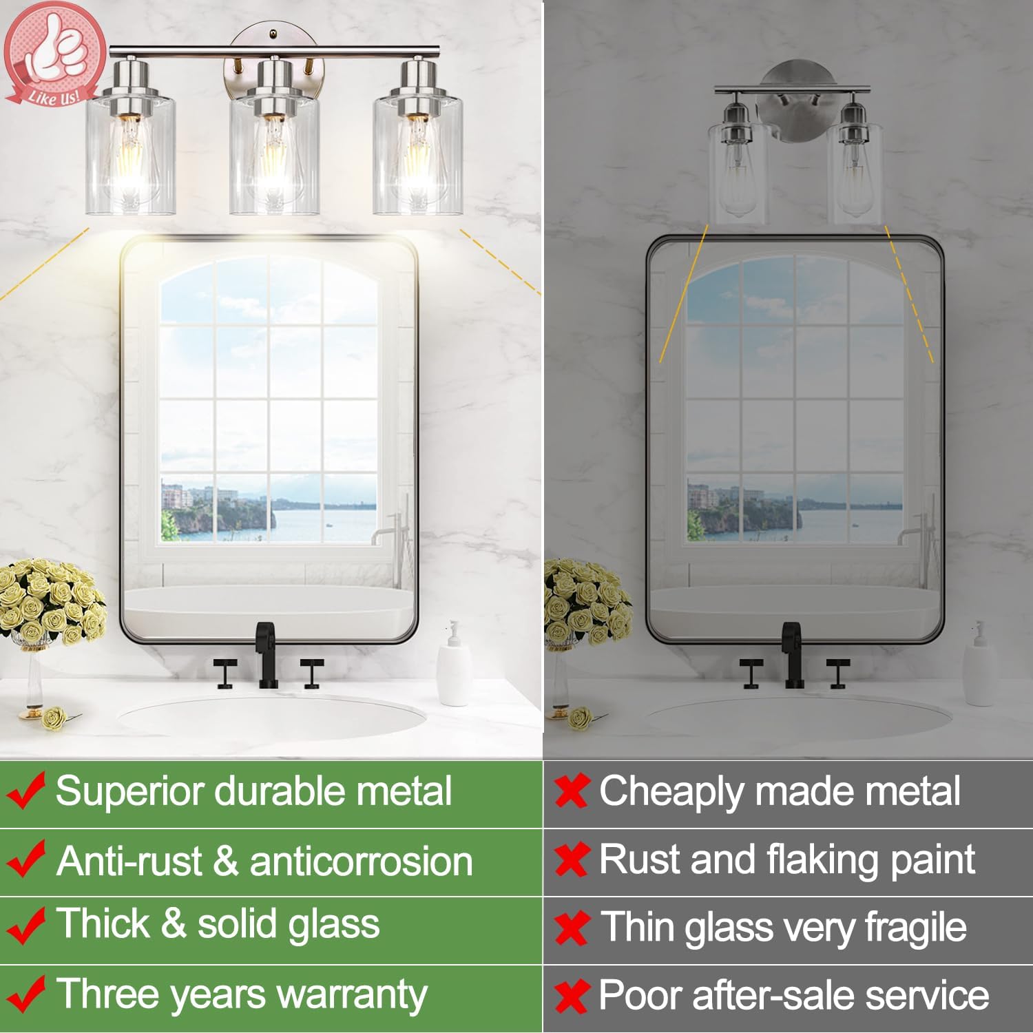 8 Top 3-Light Brushed Nickel Bathroom Vanity Light Fixtures Reviewed (2024)