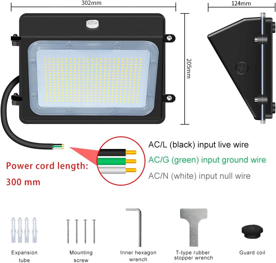 8680LM LED Wall Pack Light 60W,500-600W HPS/HID Equivalent,5000K Daylight Dusk to Dawn Sensor,IP65 Waterproof Outdoor Wall Lamp,110V Commercial Security Lighting for Building,Parking Lots,Warehouse