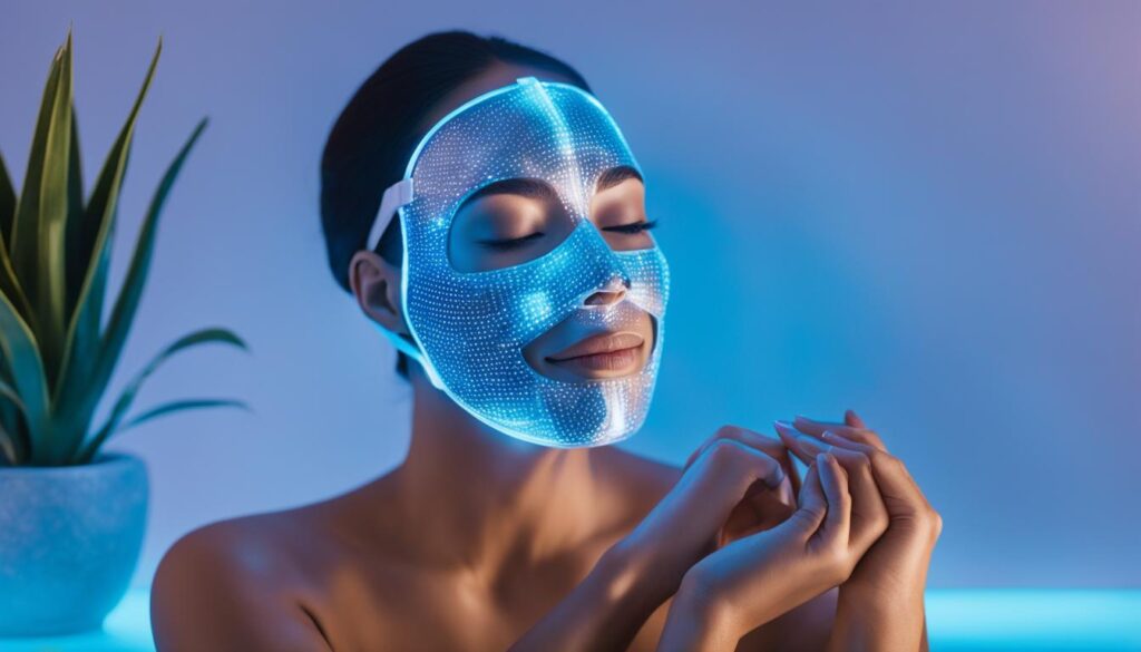 LED face mask user sharing her glowing skin results