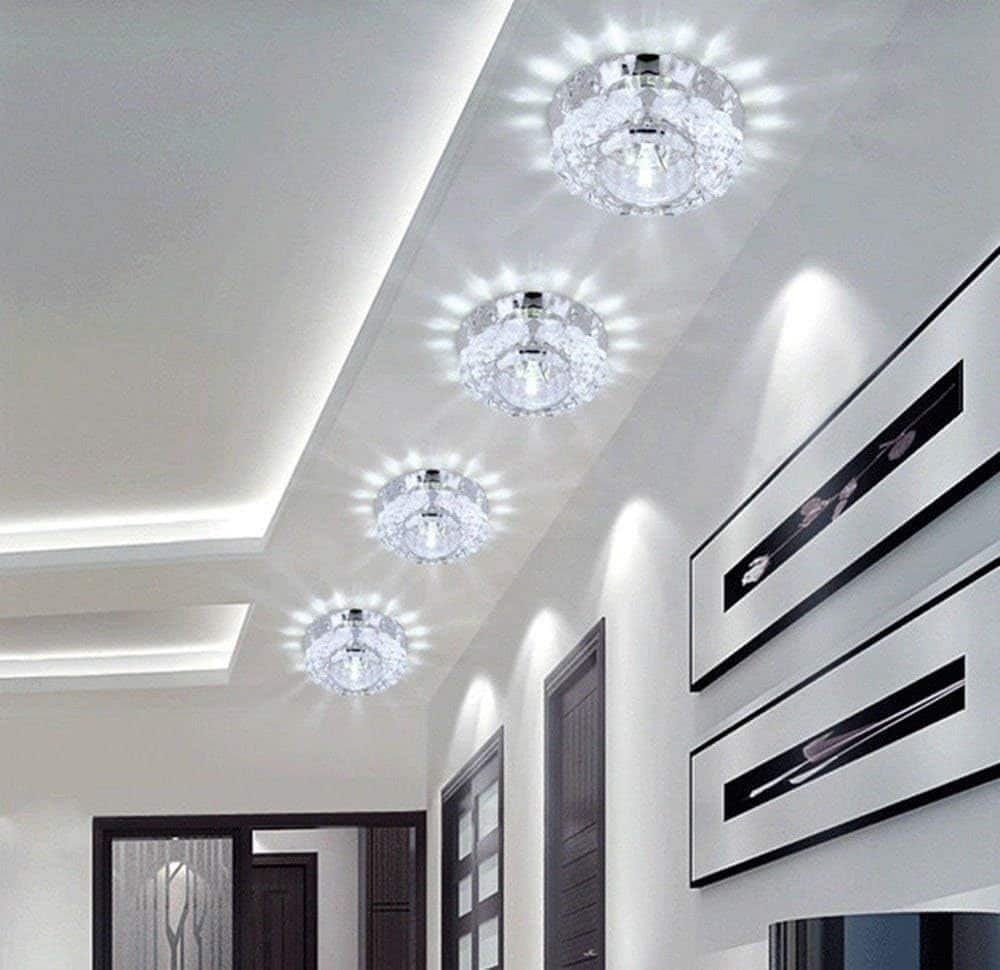 Aisle LED Ceiling Lamps Living Room Ceiling Lights Crystal Corridor Aisle Lights LED ligthing 3W (White)