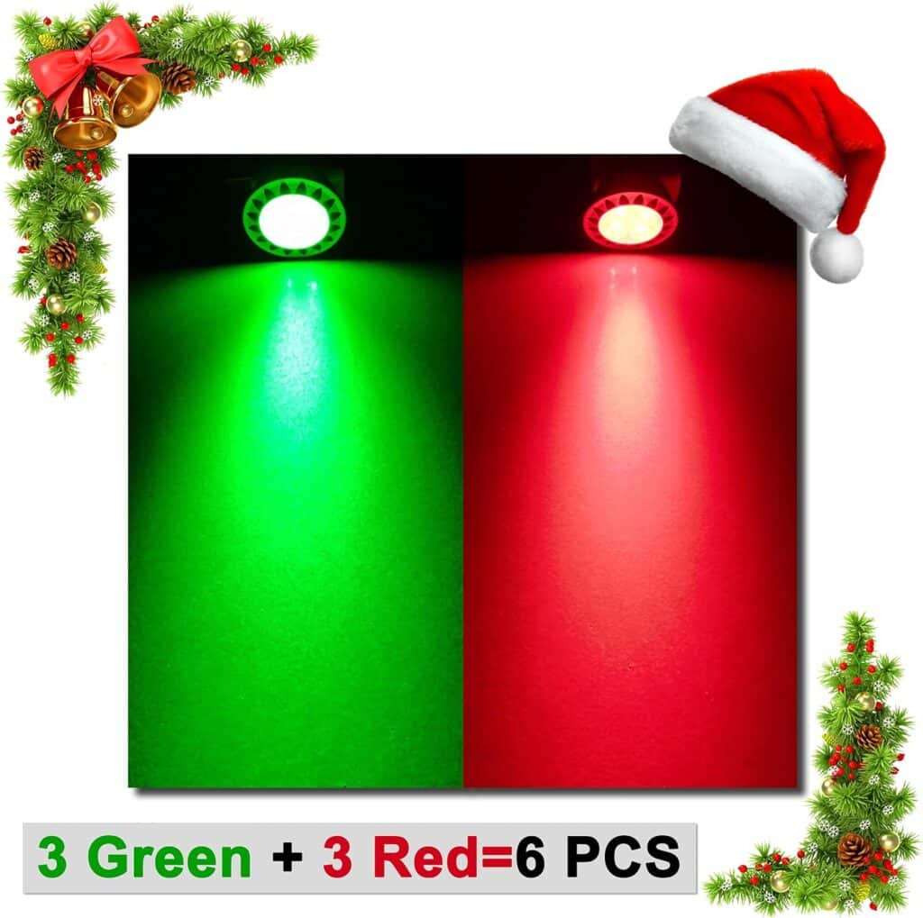 ALIDE Red Green MR16 GU5.3 Led Bulbs 7W,Replace 50W-75W Halogen,12V 7W Red Green MR16 for Christmas Holiday Decoration Halloween Outdoor Landscape Lighting,38 Deg,6 Pack Mix