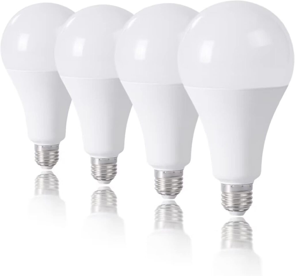 BMXKPO 3-Way Led Light Bulbs 50 100 150W Equivalent, A19 Light Bulbs E26 Medium Base,5/10/15W 5000K Daylight, 4 Pack