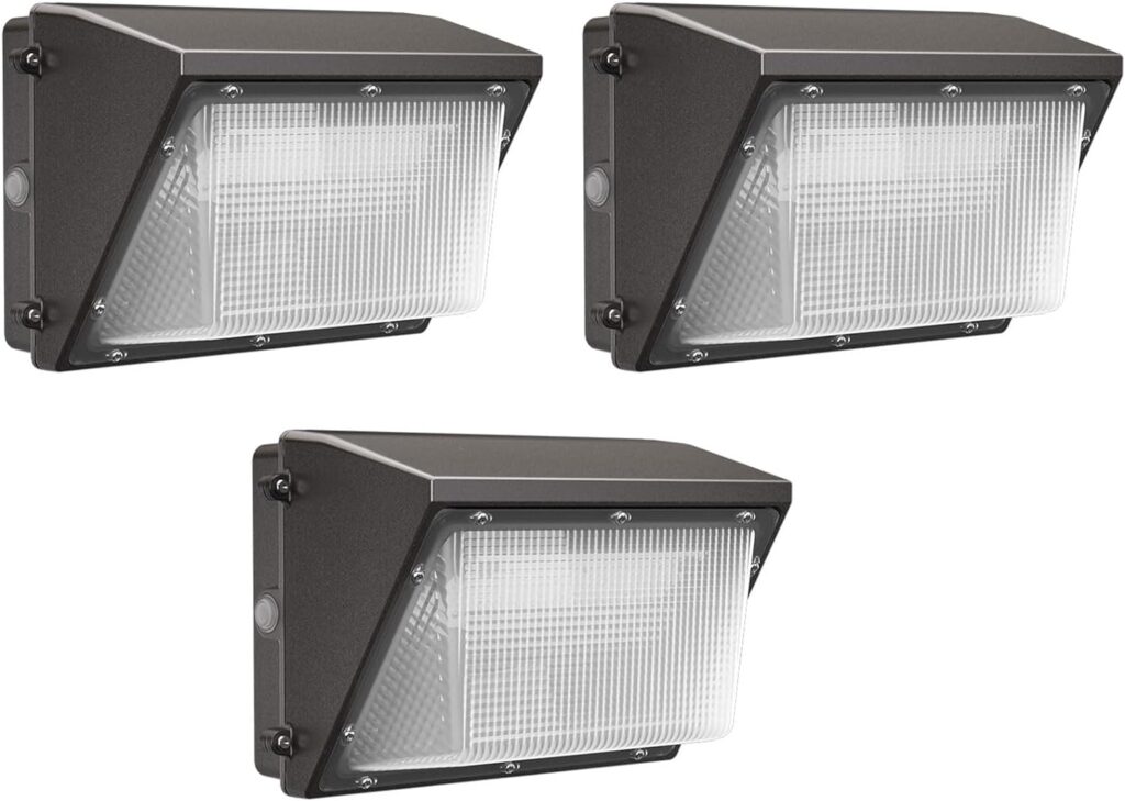 CINOTON 120W UL Listed 16000LM Outdoor Led Wall Pack Light with Dusk-to-Dawn Photocell Sensor, IP65 Waterproof 5000K Daylight Wall Mount lights, Support 110-277V AC Power Replace [530W HID/HPS] 3 Pack