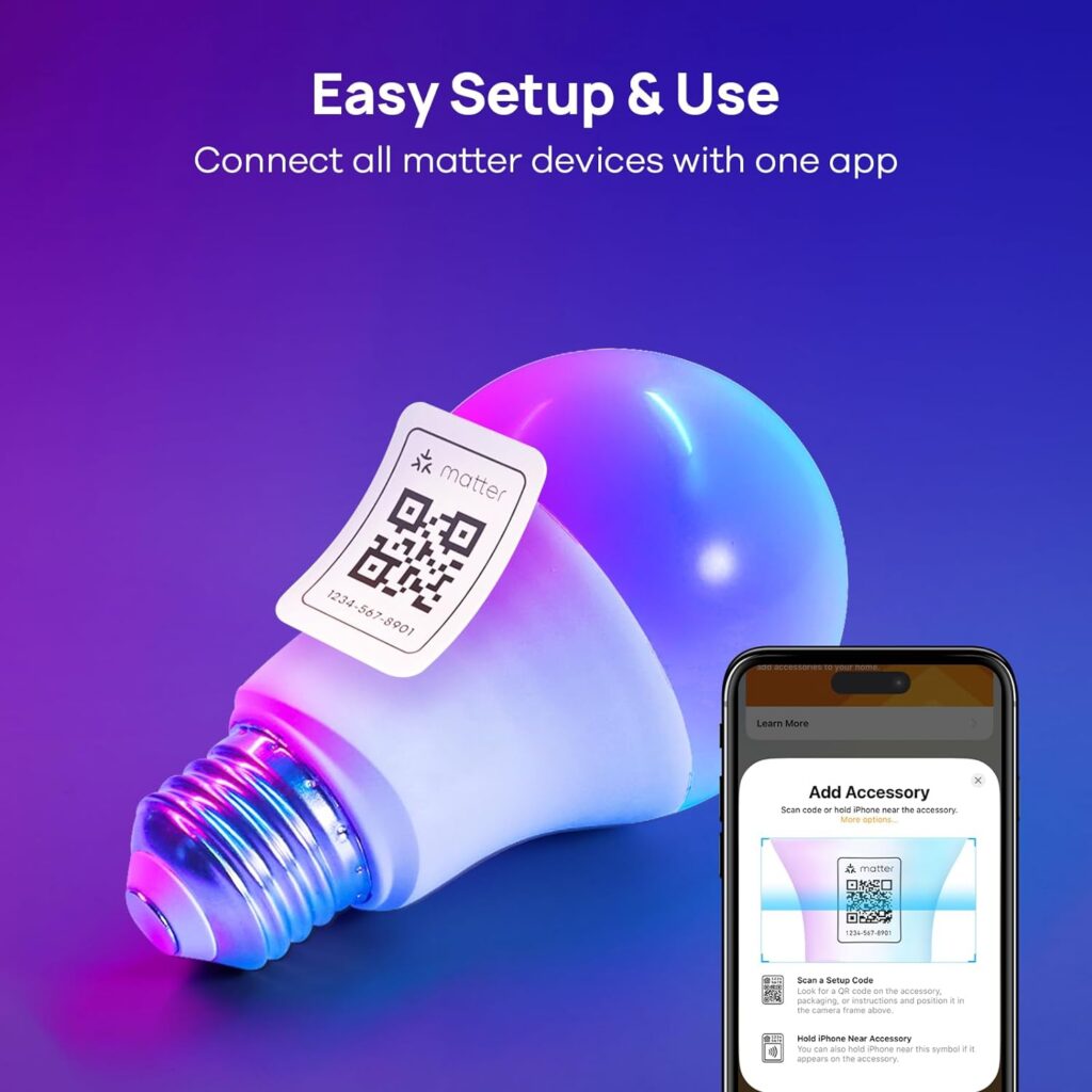 Consciot Smart Light Bulbs, WiFi Bluetooth Color Changing LED Light Bulb, A19 E26 RGBTW Light Bulbs That Works with Alexa/Google Home/Apple Home/Siri, Music Sync, 60W Equivalent Smart Bulb, 6 Pack