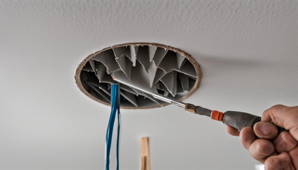 cutting hole for recessed lighting