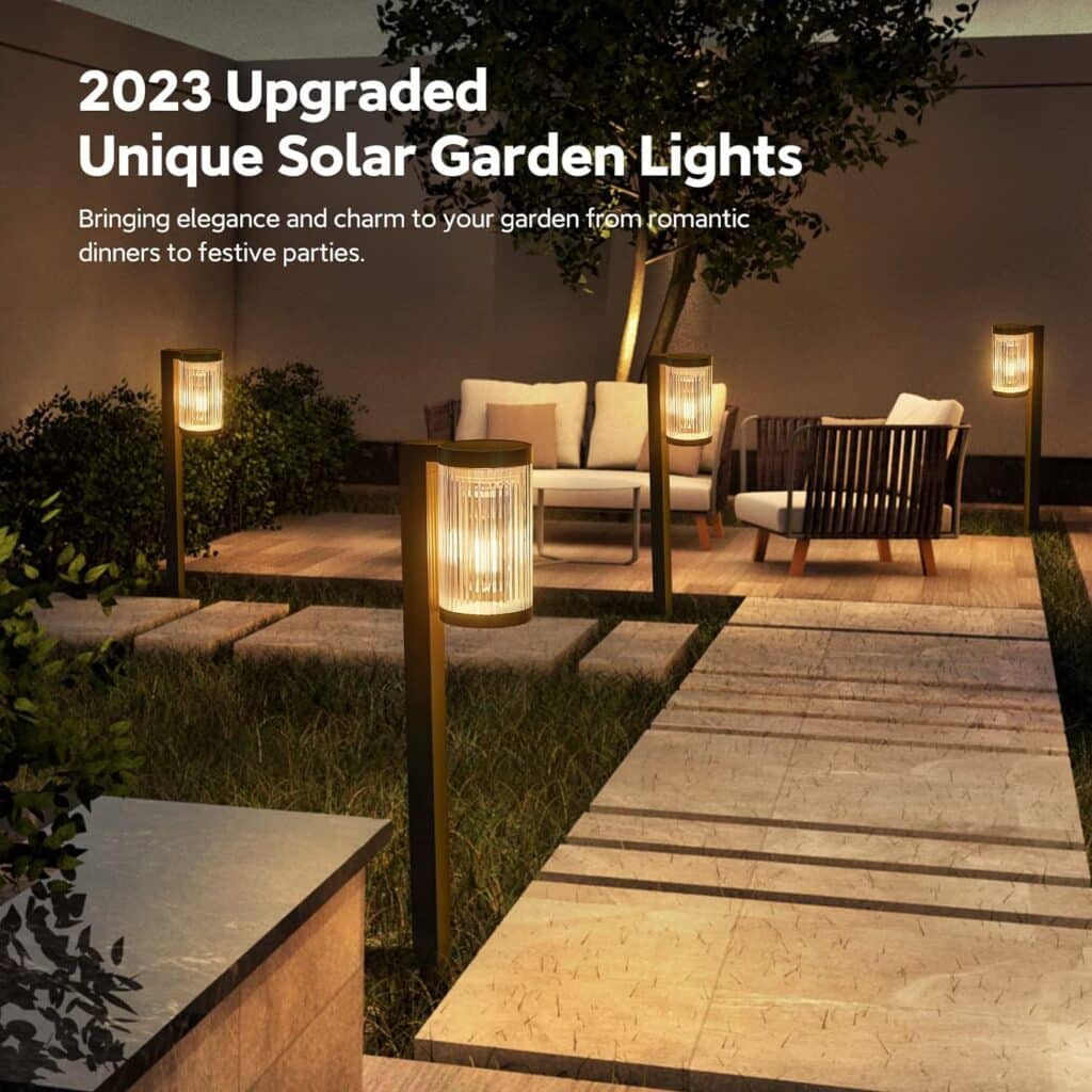 ELECLINK Solar Pathway Lights Outdoor, 6 Pack Upgraded Outdoor Solar Lights for Outside Super Bright Up to 12Hrs, IP65 Waterproof Solar Garden Lights for Yard Landscape Path Walkway Decoration