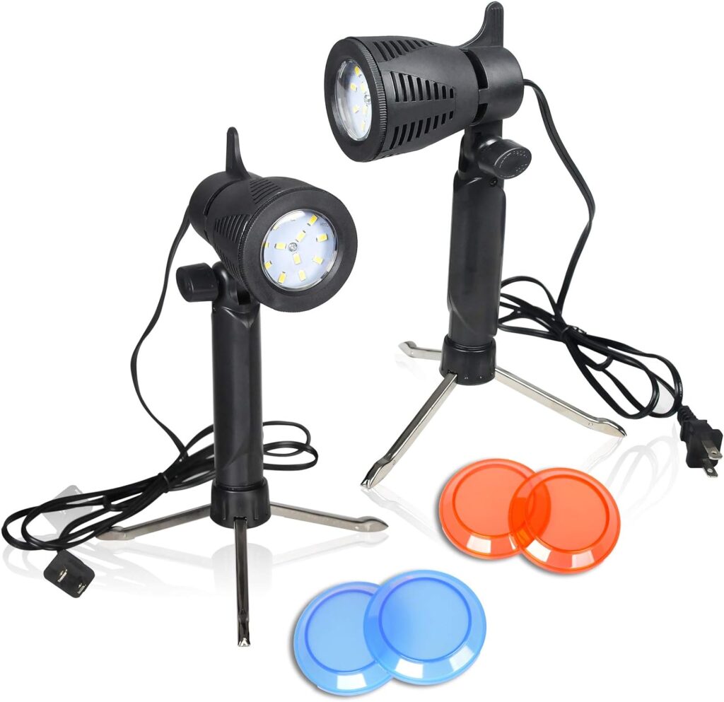 EMART Photography LED Continuous Light Lamp 5500K Portable Camera Photo Lighting for Table Top Studio - 2 Sets
