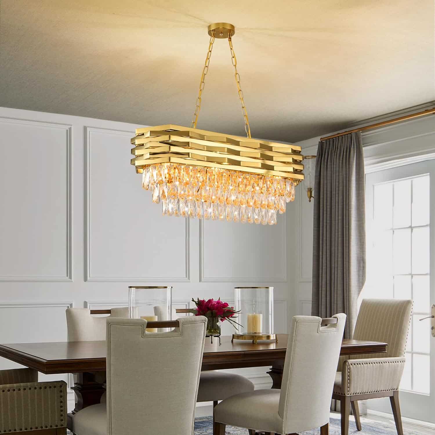 Gold Pendant Light Fixtures Dining Room Chandelier Review