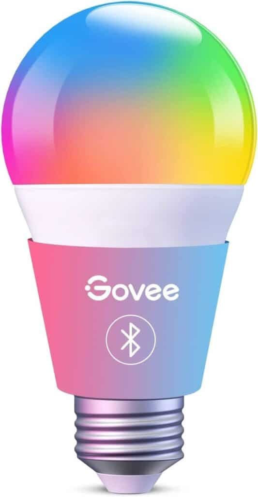 Govee LED Light Bulb Dimmable, Music Sync Color Changing, A19 7W 60W Equivalent, No Hub Required Multicolor Bluetooth Light Bulbs with App Control for Party Home (Dont Support WiFi/Alexa)
