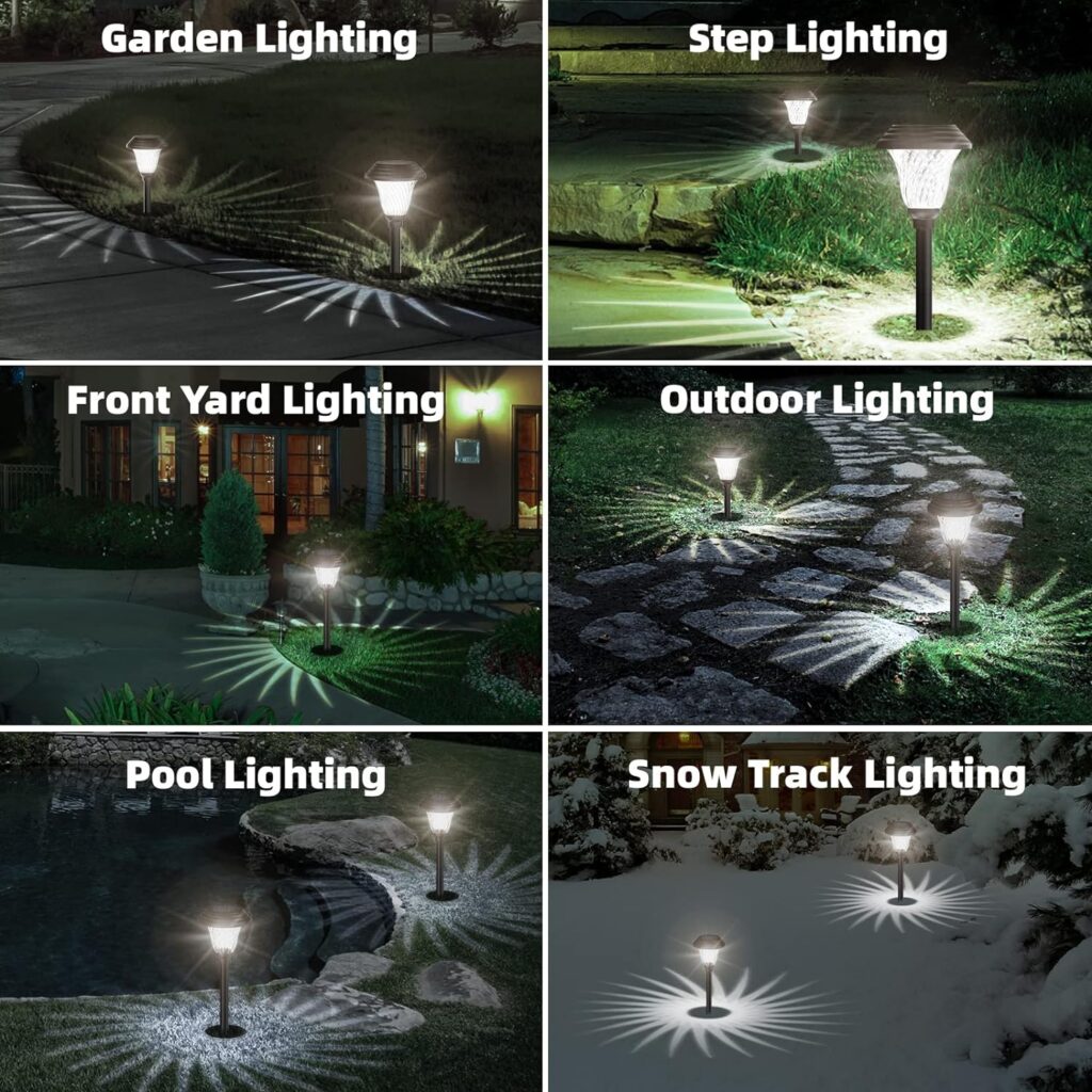 Jkoeier Solar Outdoor Lights, IP65 Waterproof Solar Pathway Lights,12 Hrs Long-Lasting Landscape Lighting Solar Garden Lights