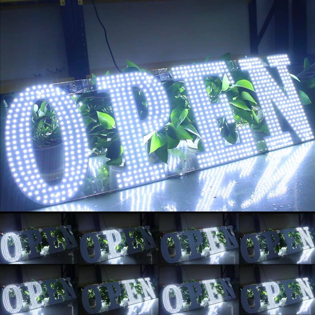 Lemonnova Large LED Open Signs for buiness with 13 Scene Modes, 30 x 10 Business Super Bright Unique Design White Open Sign for Window Retail and Restaurant