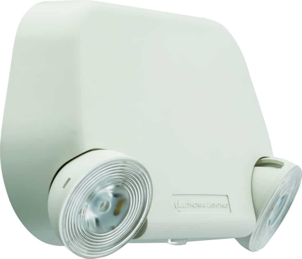 Lithonia Lighting EU2C M6 Emergency Light with 2 LED Lamps, Square, Ivory White, Generation 3
