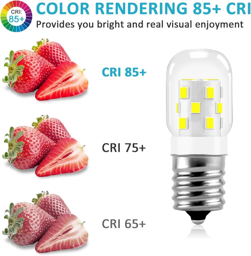 MIFLUS Appliance Light Bulb E17 LED Microwave Light Bulbs Led Appliance Bulb Under Hood LED Bulb Dimmable Refrigerator Light -3W(Equal to 40W 8206232A Incandescent),380LM,6000K Daylight White-1 Packs