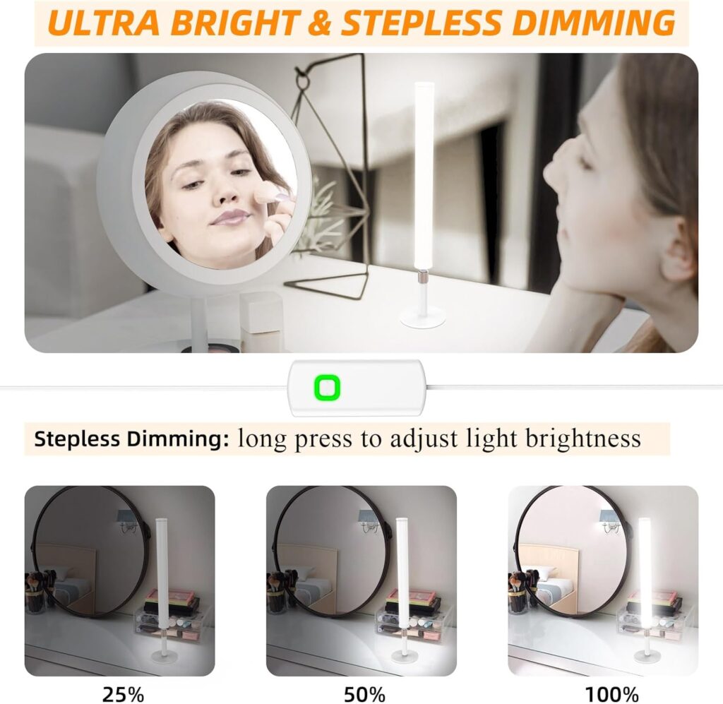 MY BEAUTY LIGHT LED Vanity Lights for Mirror, Dimmable and Color Temperature Changeable LED Makeup Lights, Height Adjustable 24V Fill Light for Selfie, Photography, Video Recording Conference Lighting