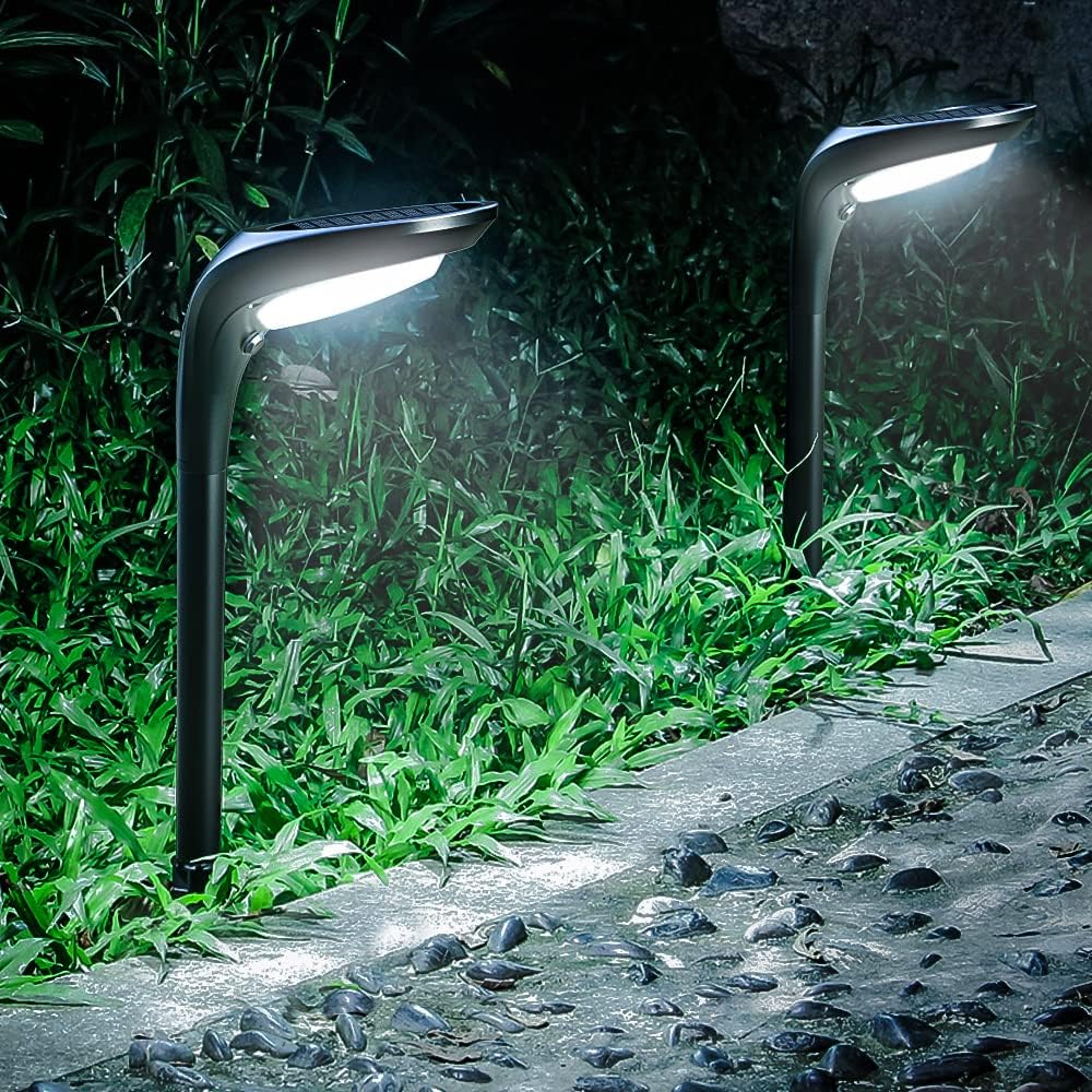 OSORD Solar Outdoor Lights -【4 Pack】 Solar Pathway Lights Waterproof 150 Lumen High Bright with 2 Color Modes Path Lights Solar Powered, Garden Solar Landscape Lights for Driveway Walkway Yard Decor