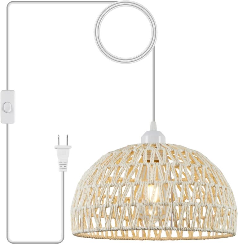 Plug in Pendant Light Rattan Hanging Lamp Review