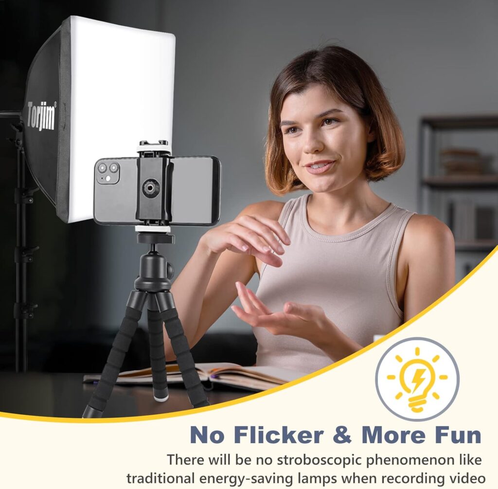 Torjim Softbox Photography Lighting Kit, 16 x 16 Professional Softbox Lighting Kit with 85W 3000-7500K LED Bulbs, Studio Lights for Photography/Video Recording/Live Streaming