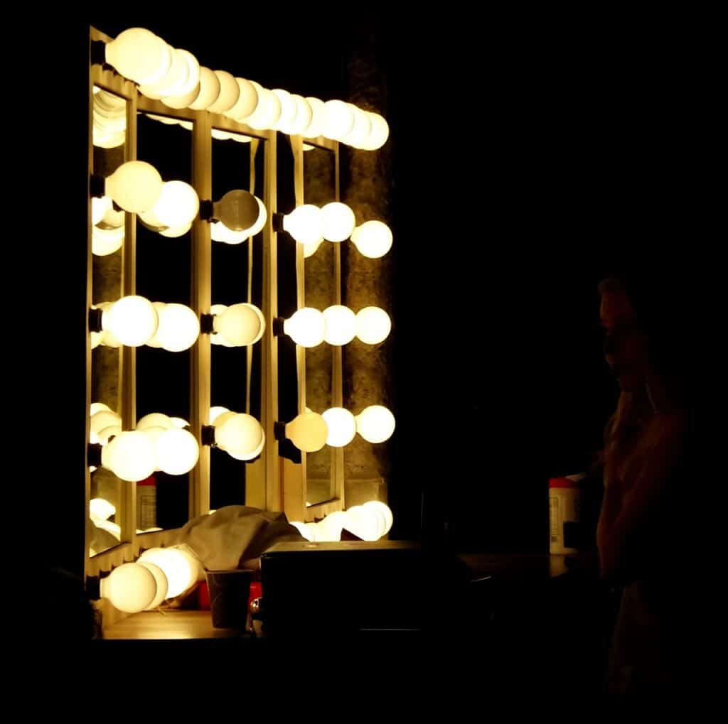 Waneway Vanity Lights for Mirror, DIY Hollywood Lighted Makeup Vanity Mirror Dimmable Lights, Stick on LED Mirror Light Kit for Vanity Set, Plug in Makeup Light for Bathroom Wall Mirror, 14-Bulb