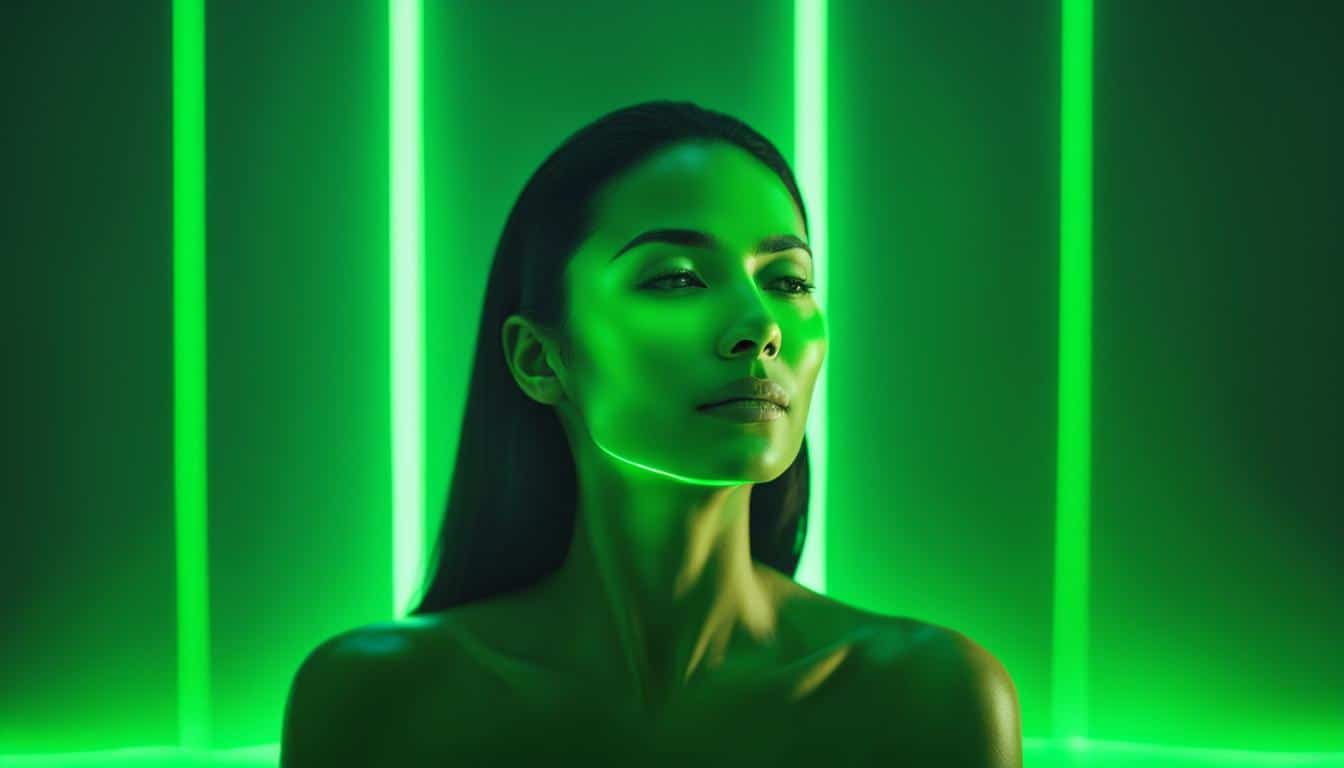 what does green led light do for skin