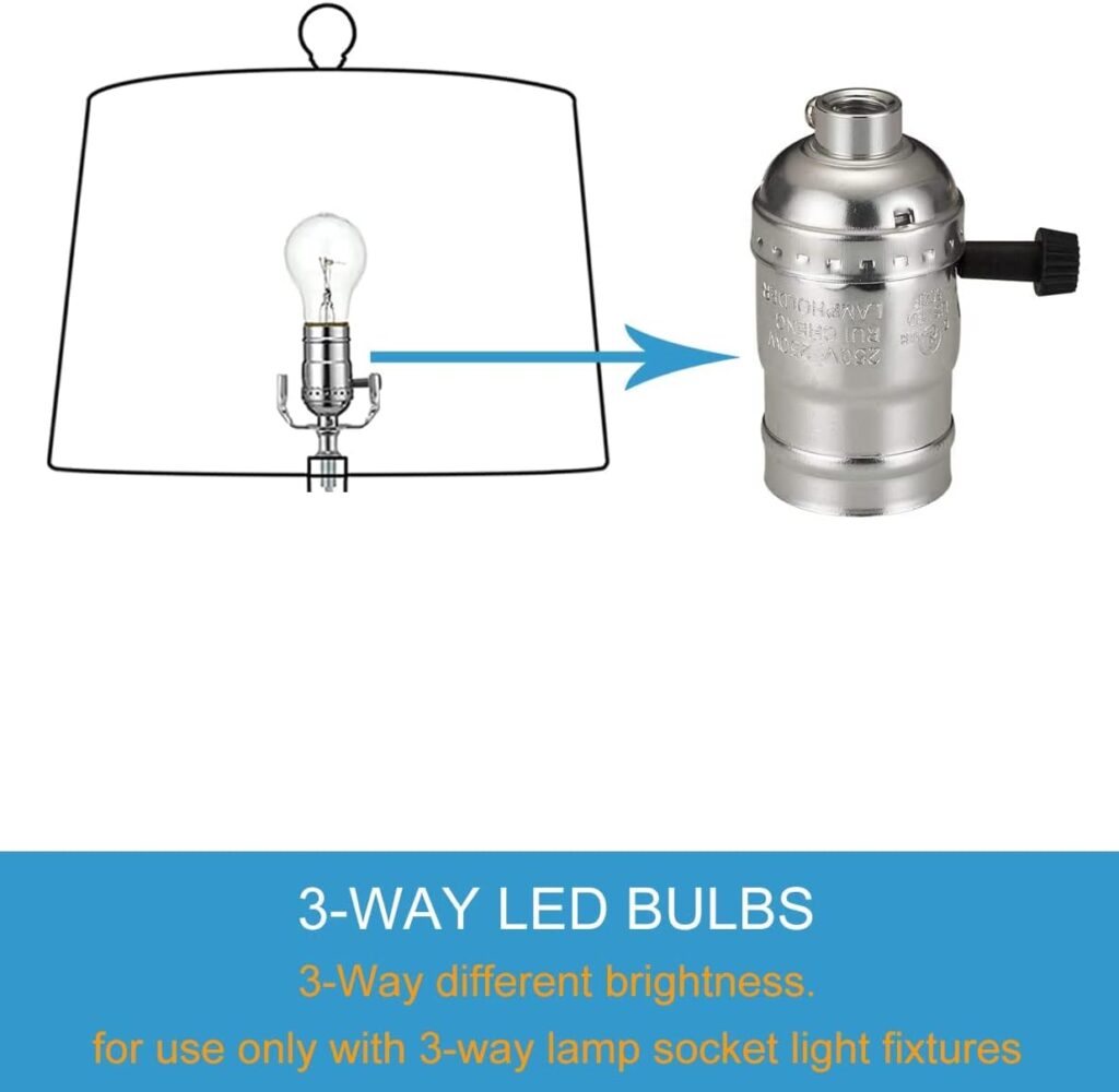 Youtime 3 Way Light Bulbs 50 100 150 Watt Equivalent Soft White A21, Incandescent Replacement,6/15/20w Energy Saving Safety Three Way Light Bulbs, 500 1600 2200 Lumens, E26 Medium Base, 4Pack