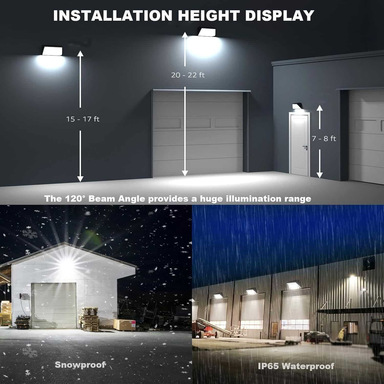 120W LED Wall Pack Lights, LED Wall Pack with Dusk to Dawn Photocell, 5000K Wall Pack Lights,15600LM Wall Pack Lighting Equal 800W HPS/HID, Waterproof Outdoor LED Wall Pack Light, ETL Listed