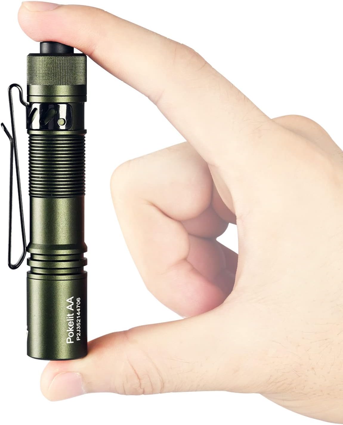 ACEBEAM Pokelit AA Rechargeable Mini Flashlight with Clip, 550 High Lumens Pocket EDC, Super Bright Small Flashlight, 90+ High CRI Led for Camping,Hiking,Everyday Use(Dark Green)