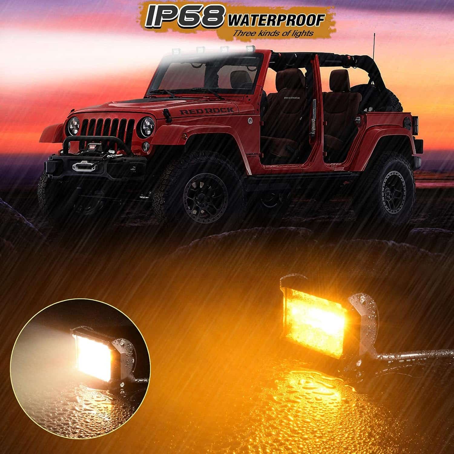 BEAMPLUS+ 5inch Amber White LED Light Bar, 42W 4200Lm, IP68 Waterproof, Suitable for Off Road Vehicles, Trucks, ATVs, UTVs, Boats, Heavy Equipment, Industrial Lighting