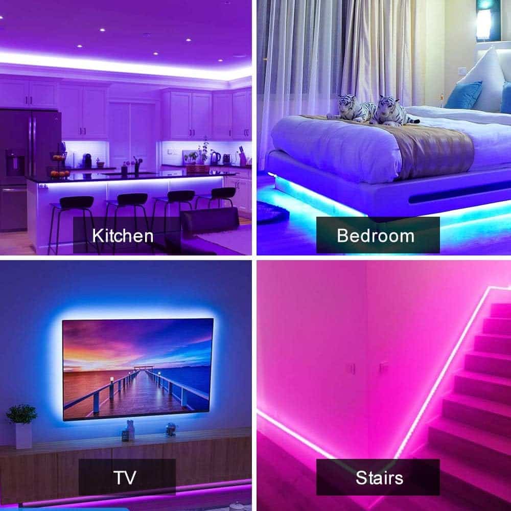 deerdance Smart LED Strip Lights, 32.8feet Works with Alexa Google Assistant APP Control Music Sync 16 Million Colors 5050 RGB WiFi Light Strip for Bedroom TV Ceiling Kitchen Cabinet Party
