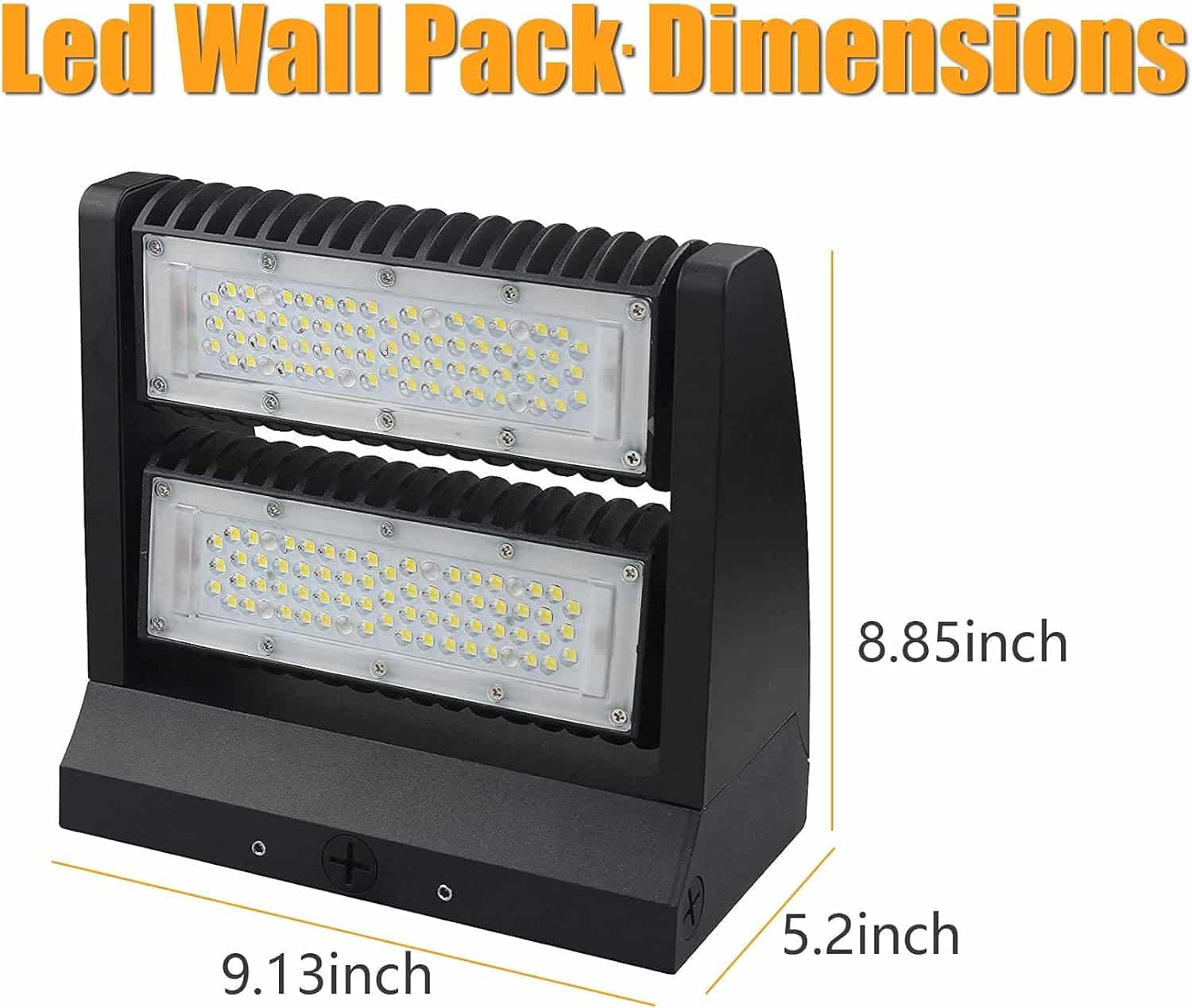 dephen 120W LED Wall Pack 5000K 16200lm Rotatable 2 Heads Wall Light 60-120 Beam Angle Adjustable IP65 Outdoor Commercial Flood Lighting Fixture - UL Listed