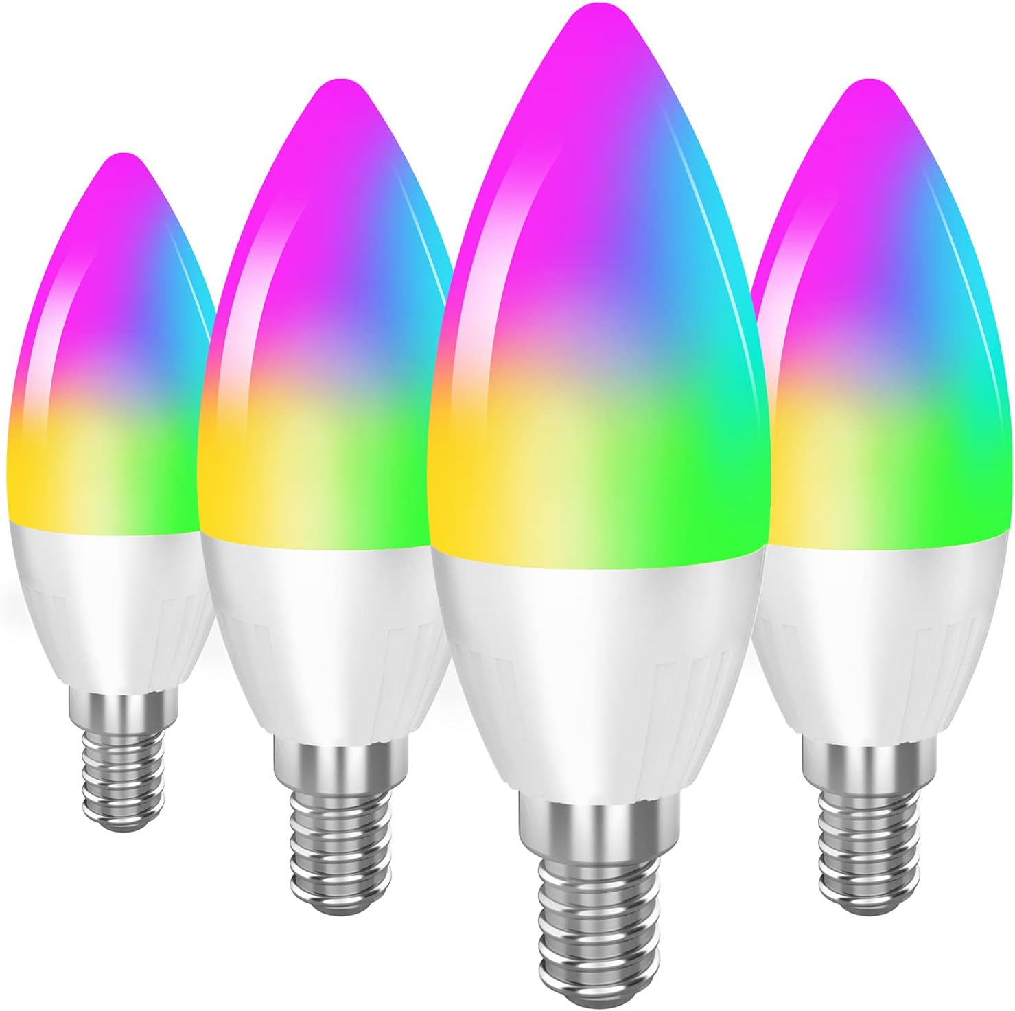 DOGAIN Smart Light Bulb Works with Alexa Google Home E12 Base WiFi Candelabra LED Light Bulb Color Changing Dimmable Chandelier Light Bulbs 360 lm 35w Equivalent 4 Pack (2.4GHz WiFi Only)