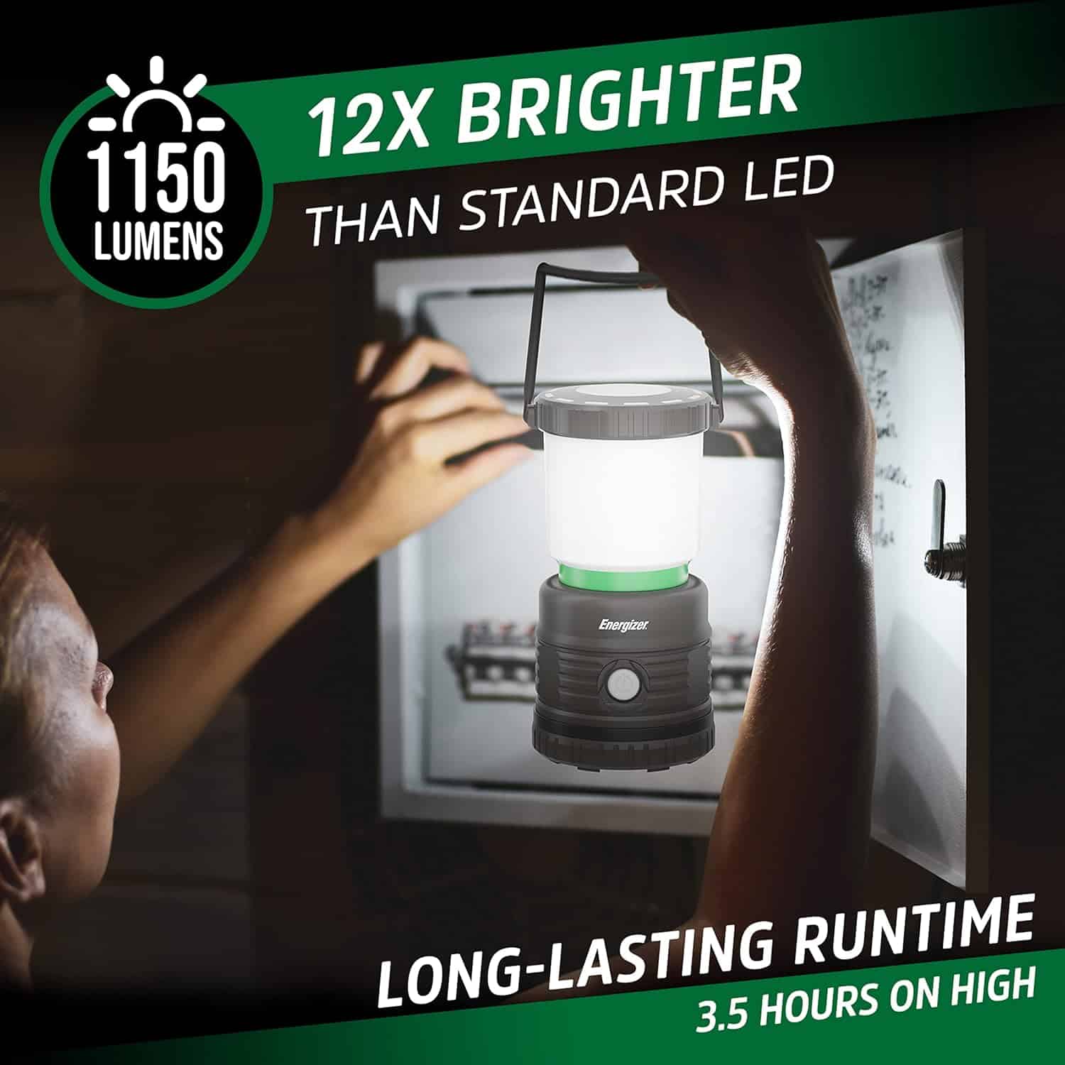 ENERGIZER LED Camping Lantern X1000, Bright and Rugged Tent Light, Water Resistant Lantern for Camping, Hiking, Fishing, Emergency (USB Cable Included)